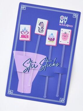 OH MY mahjong Cocktail Stir Sticks